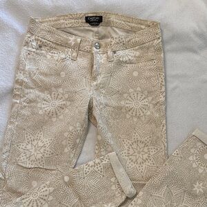 Bebe Cream Floral Print Pants